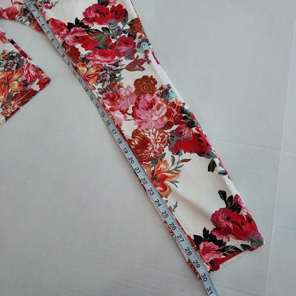 Anthropologie Pilcro Mid Rise Skinny Rose Floral Jeans Size 28 - Picture 6 of 12